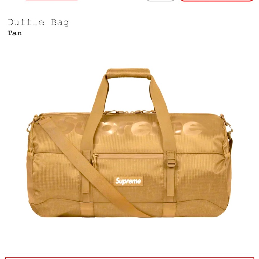 Supreme🛑SOLD🛑 Duffel Bag Tan